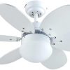 Bastilipo Menorca RC-Ventilador de Techo con Mando a distancia-60w y 75cm de diametro-e27 60w, Blanco, 75 cm