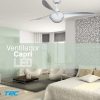 Ventilador de techo LED con mando a distancia, 132cm, Capri Titanio LED - Imagen 3