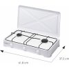 Cocina de gas butano esmaltada portátil , 2 fuegos, con tapadera, con quemador desmontables - Imagen 2