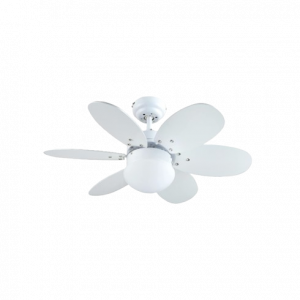 Bastilipo Menorca RC-Ventilador de Techo con Mando a distancia-60w y 75cm de diametro-e27 60w, Blanco, 75 cm