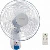 Ventilador de pared de 40 cm con mando a distancia, 50 W, blanco, Calahonda