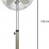 Palma Ventilador de Pie metálico, 50 W, Acero Inoxidable, 3 Velocidades, color Champagne - Imagen 4