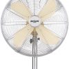 Palma ventilador metálico con base redonda, 50 W, Acero Inoxidable, 3 Velocidades, Vainilla - Imagen 3