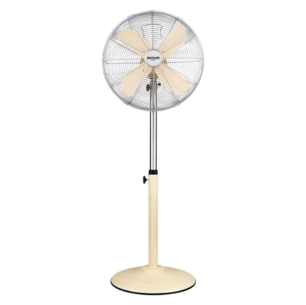 Palma ventilador metálico con base redonda, 50 W, Acero Inoxidable, 3 Velocidades, Vainilla