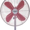 Palma Ventilador de Pie Redondo, 50 W, Acero Inoxidable, 3 Velocidades, Rojo - Imagen 3