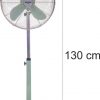 Palma Ventilador de Pie Redondo, 50 W, Acero Inoxidable, 3 Velocidades, Verde - Imagen 5