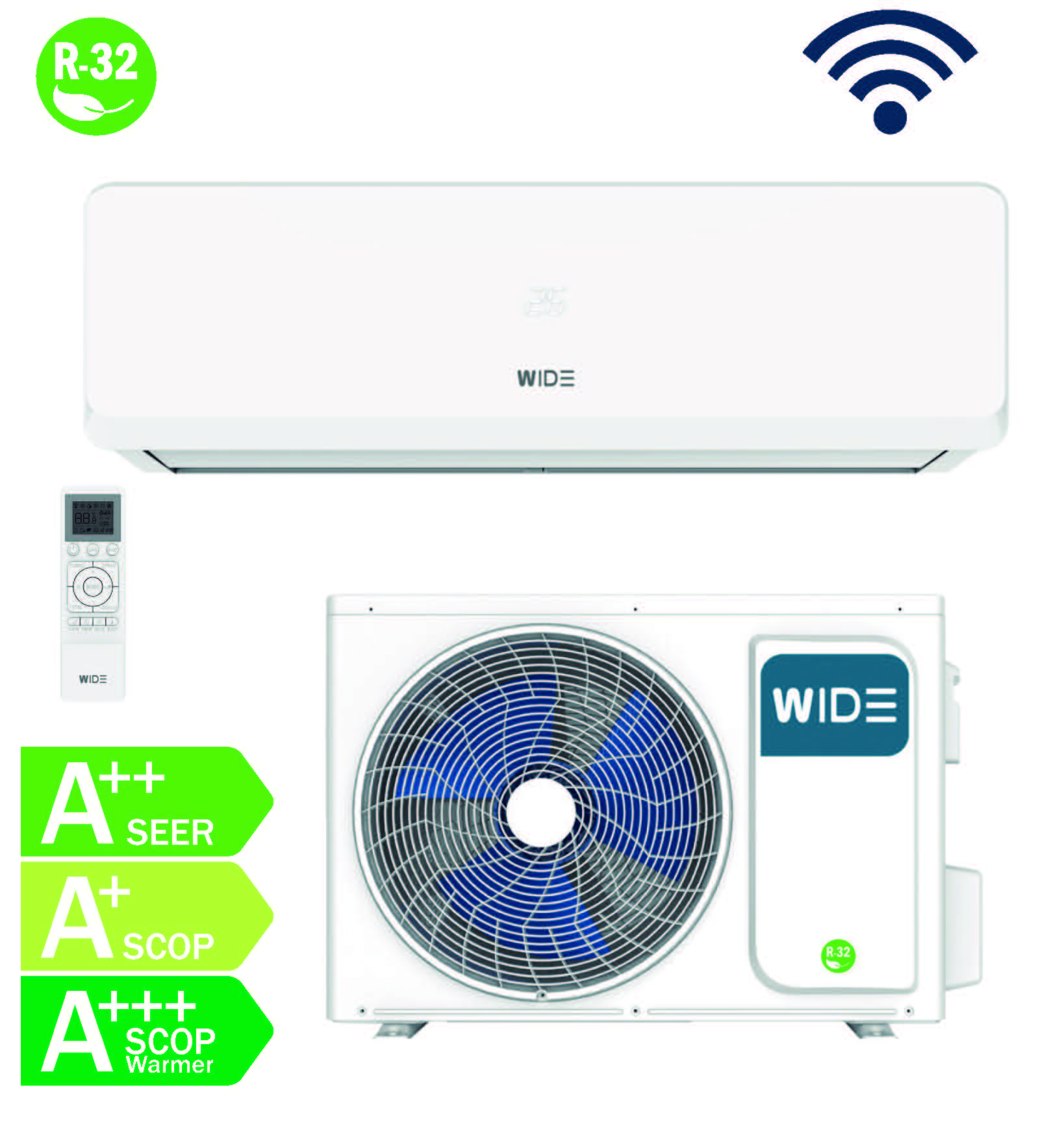Aire Acondicionado SPLIT HTW WIDE WDS12IUL6ECO-R32 WIDE 3000 FRIG. A++/A+