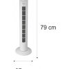 Cala Salada Ventilador de Torre con Mando a Distancia, 50 W, Plástico, 3 Velocidades, Blanco - Imagen 3