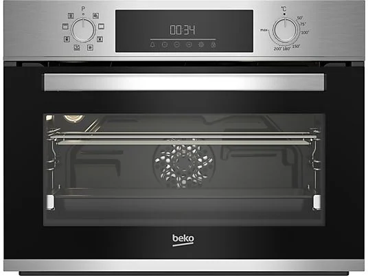 Horno - Beko BBCM12300X, Multifunción, Limpieza por vapor, 48 l, 59.4 cm, Inox