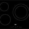 Encimera vitrocerámica - BEKO HIC63402T, 3 zona(s) zonas, 580 mm, Negro