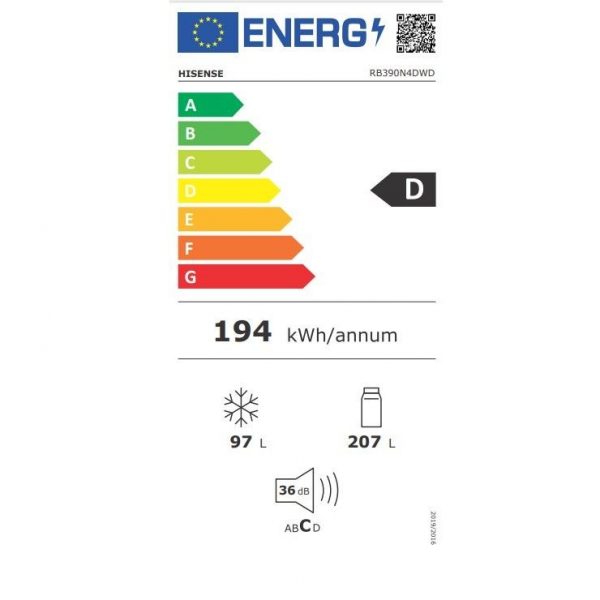 Frigorifico Combi Hisense RB390N4DWD 185X60 No Frost - Imagen 5