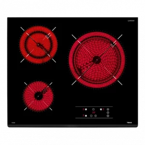 Placa vitrocerámica TEKA TZ 6320 con 3 zonas de cocción zona grande de 27cm 5600 W