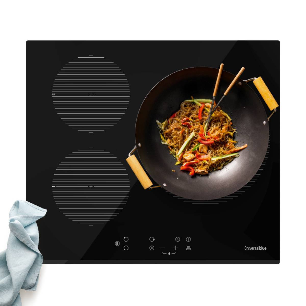 Placa Inducción MEISSA 6070B Negra 3 Fuegos