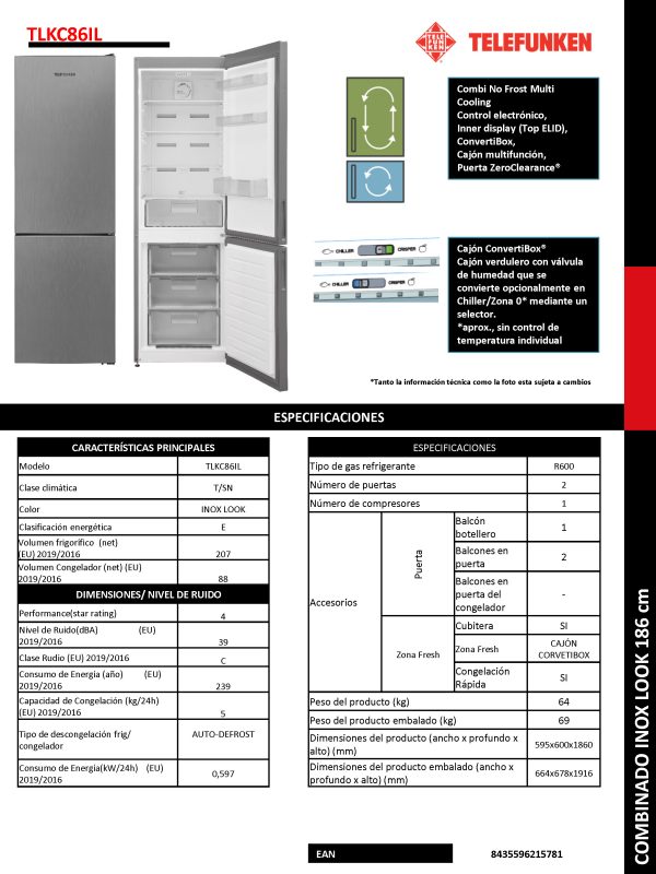 COMBI TELEFUNKEN TLKC86IL - Imagen 4