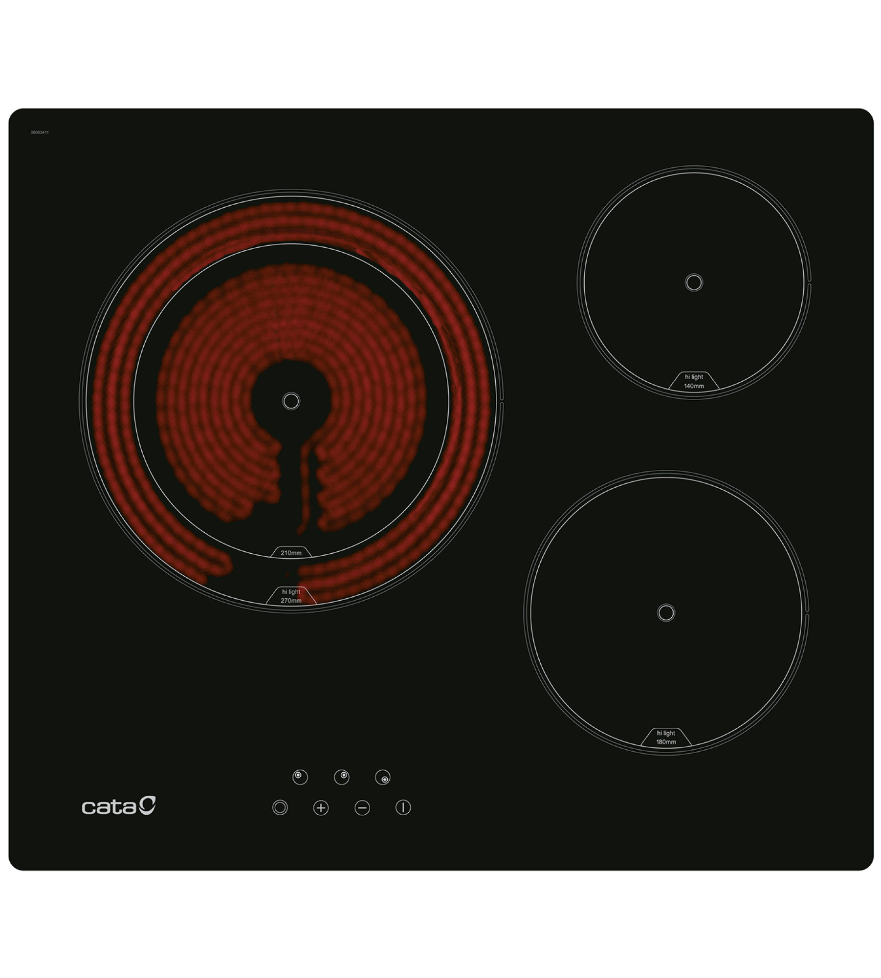 VITROCERAMICA DIGITAL CATA TD6003BK 3/FUEGOS 59X52