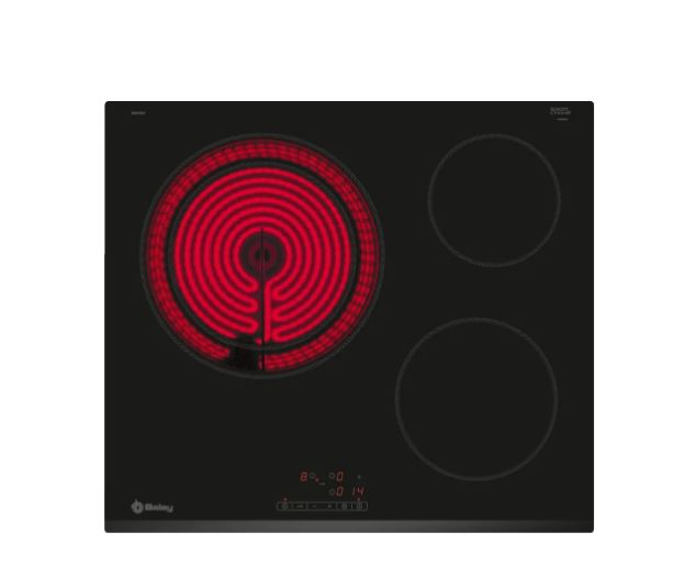 VITROCERÁMICA BALAY 3EB715LR de 60 cm con 3 zonas, ZONA GIGANTE 28 cm