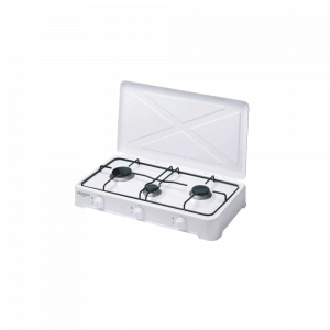 CG-300 Bastilipo, Hornillo de gas de tres quemadores, esmaltada, con tapa, 6,6 Kw, regulador, color blanco (reacondicionado)