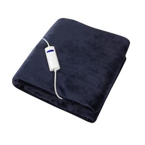 ME-160, Manta eléctrica de franela, 180x130cm, 160W, color azul, lavable. (envase ligeramente dañado)