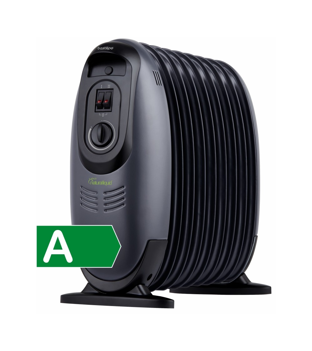 MR-ECOFLUID-9, Radiador mini con H2O natural liquid, 900W, 9 elementos c/ termostato, color negro (reacondicionado)