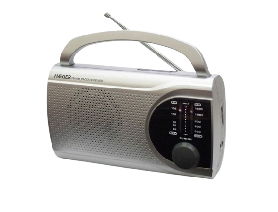Radio portátil Haeguer PR-BIB.004B AM/FM AC/DC gris reacondicionado