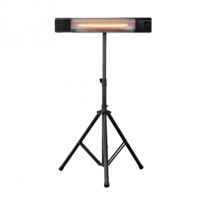 BASTILIPO, PROMETEO-E-1500P, estufa para exterior con soporte trípode, 1500W, mando a distancia, resistencias de infrarrojo