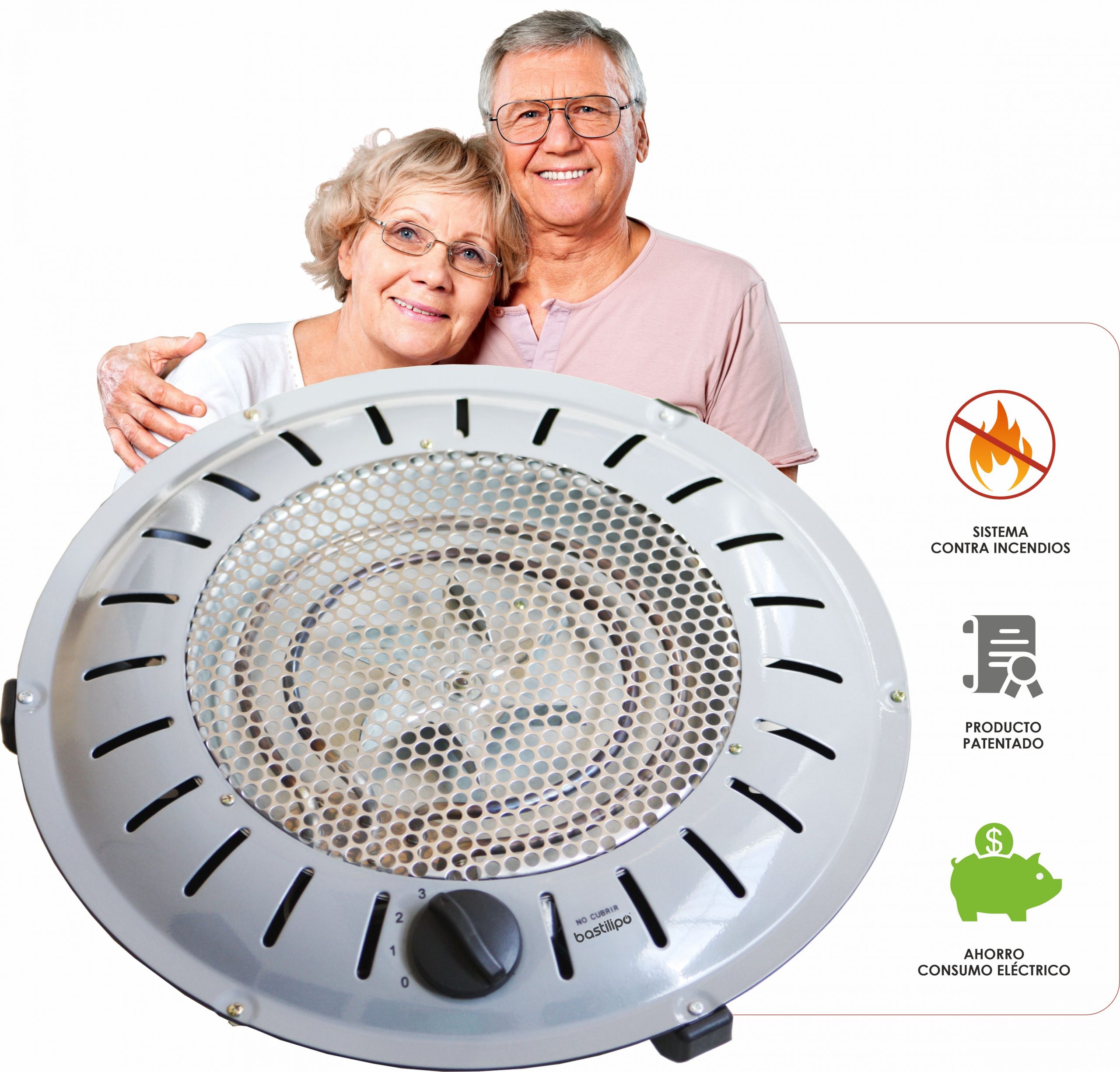 BASTILIPO, BET-950, brasero de seguridad 450/500/950W, cable 3 metros