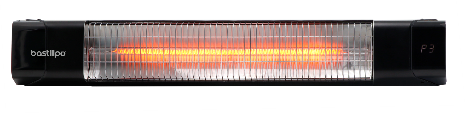 BASTILIPO, PROMETEO-E-1500, estufa para exterior empotrable, 1500W, mando a distancia, resistencias de infrarrojo