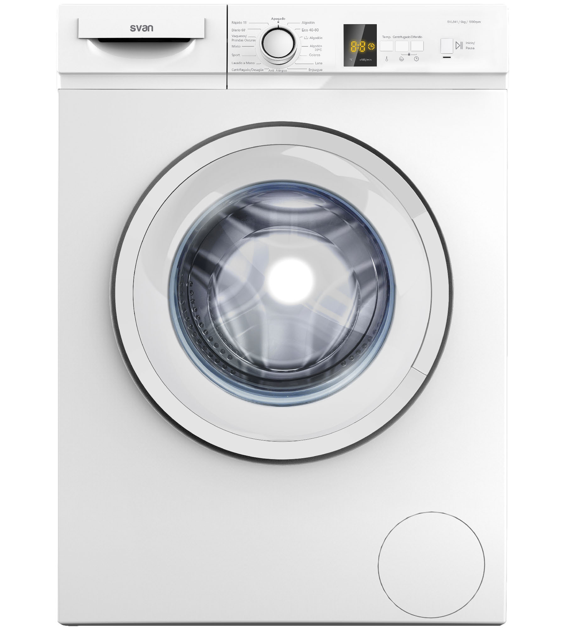 Lavadora Carga Frontal Svan SL6104AIDV / SL6203AIDV 6kg 1200 RPM Clase A Slim