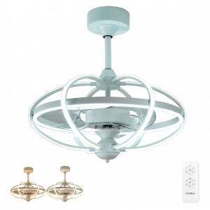 BASTILIPO, MIAMI, ventilador de techo calidad Premium, luz LED, mando a distancia, diámetro 63 cm, motor DC