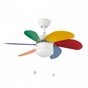 Bastilipo - CALELLA, Ventilador techo, multicolor, 75 cm, 6 palas, reacondicionado