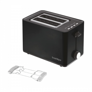 Tostador Bastilipo Firefox DN850 - 850W, 2 Ranuras Cortas, Función Descongelar, Recalentar y Bandeja Recogemigas - Reacondicionado