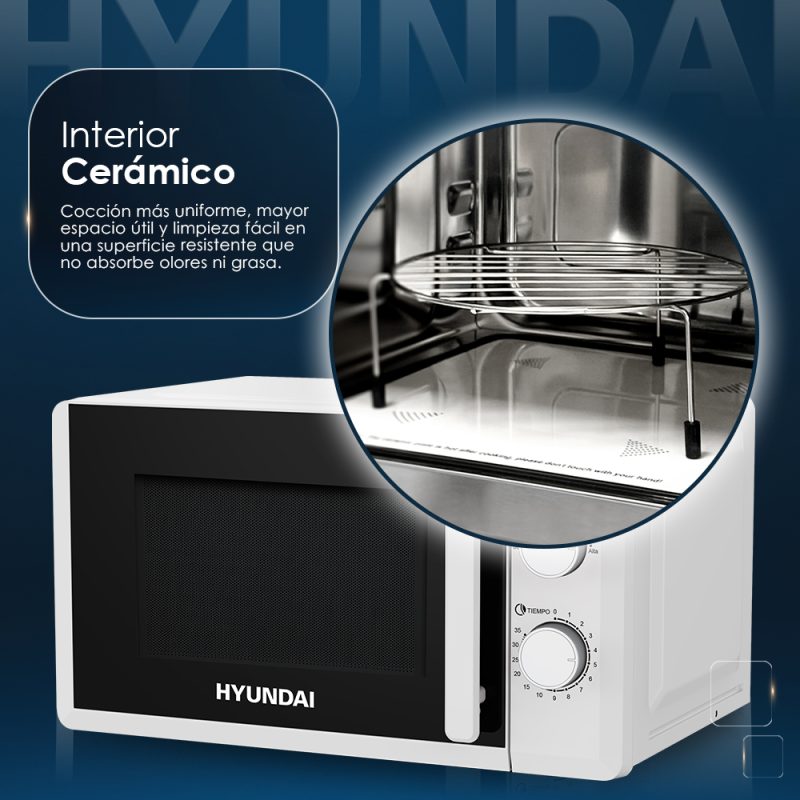 Microondas Sin Plato Hyundai HMC207W00 20L 700W Blanco - Imagen 2